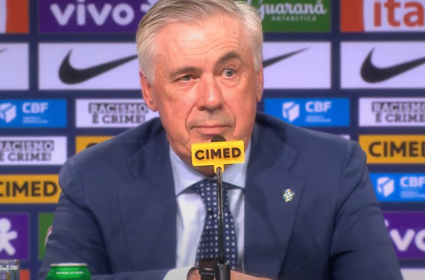 Carlo Ancelotti, técnico da Seleção, é flagrado em jantar com jogador do Flamengo